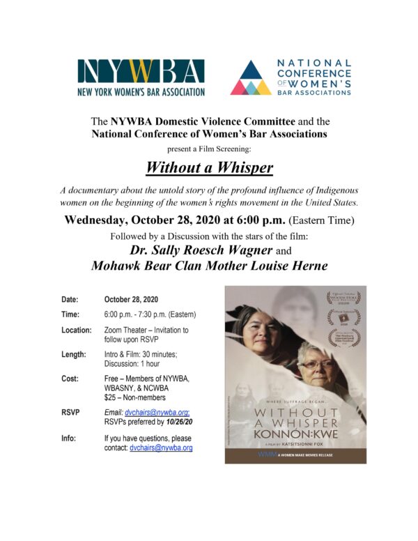 NYWBA domestic Violence committee flyer
