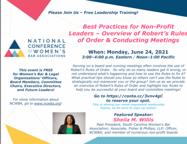 NCWBA Webinar Roberts Rules of Order Best Practices